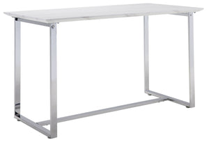 Skyline Counter Height Table - Faux Marble, White