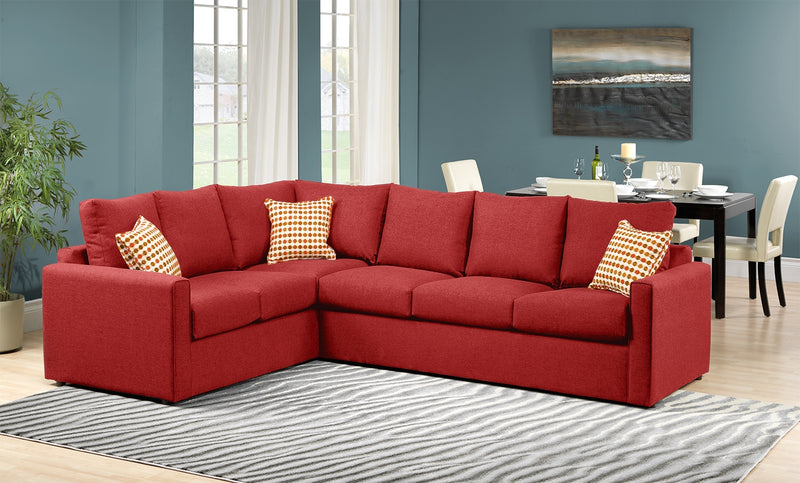 Athina 2-Piece Sectional with Right-Facing Queen Sofa Bed - Cherry | Leon's