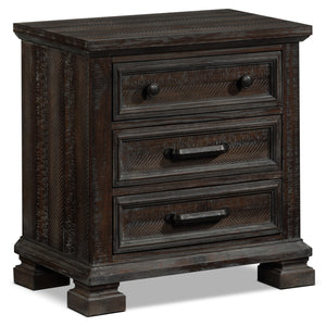 Camelot Night Table - Weathered Dark Brown