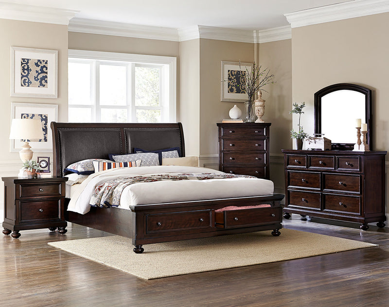 Chester 3-Piece Queen Storage Bed - Cherry | Leon's