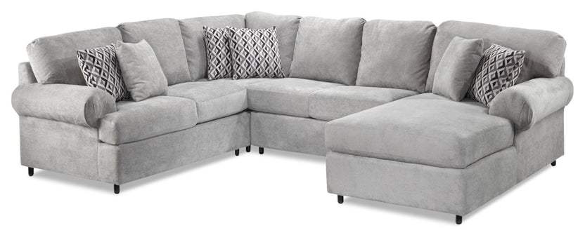 Jupiter 4-Piece Sectional with Right-Facing Chaise - Ash | Leon's